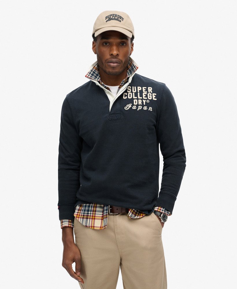 atletisch rugbyshirt in eclipse navy