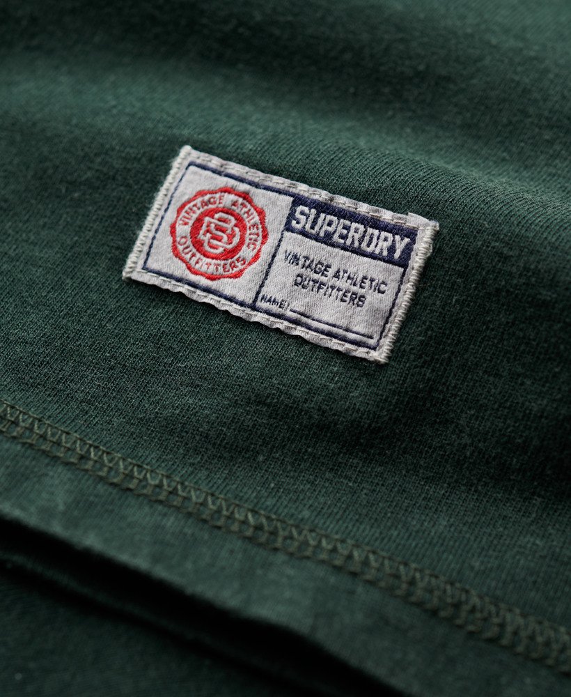 vintage sportieve top met lange mouwen en strepen in donkergroen academy dark green