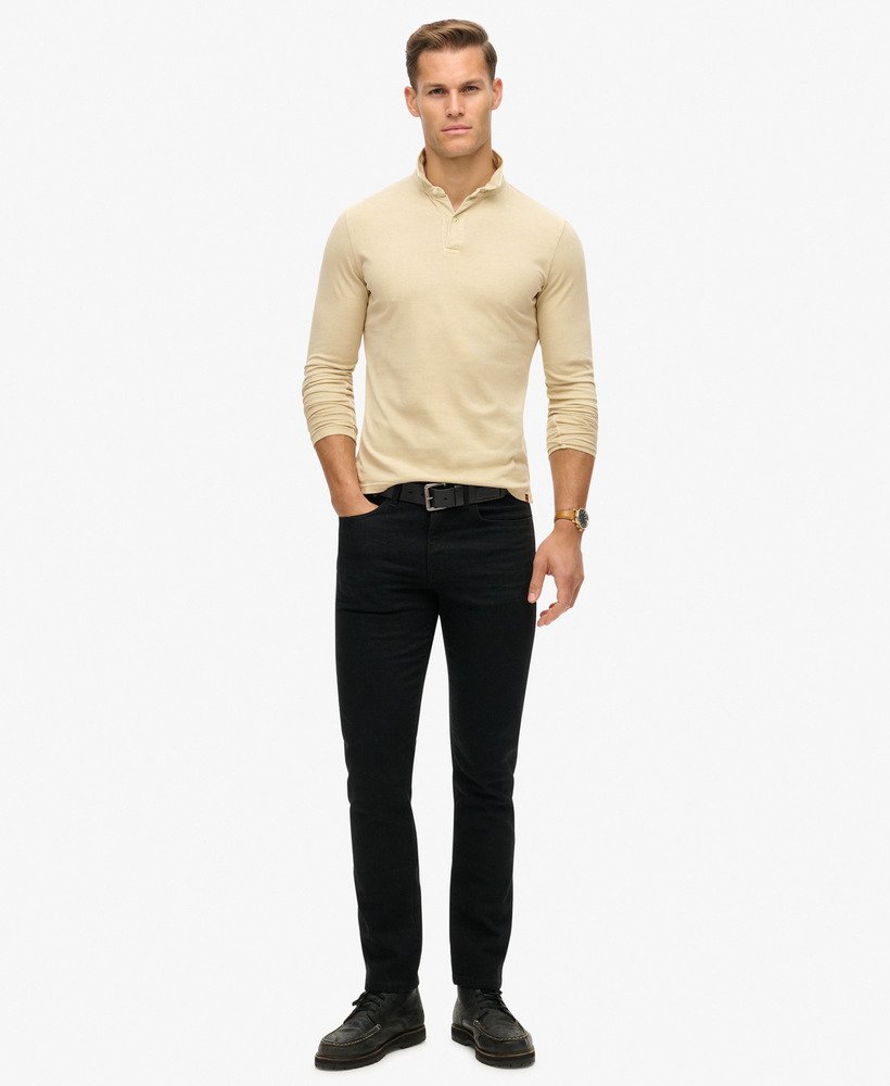 studios poloshirt met lange mouwen in peyote beige