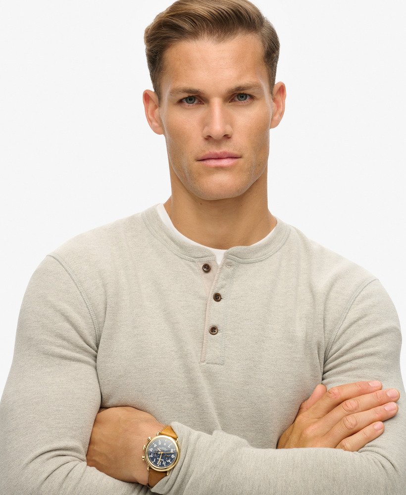 the merchant store - grandad top in heritage grey grindle