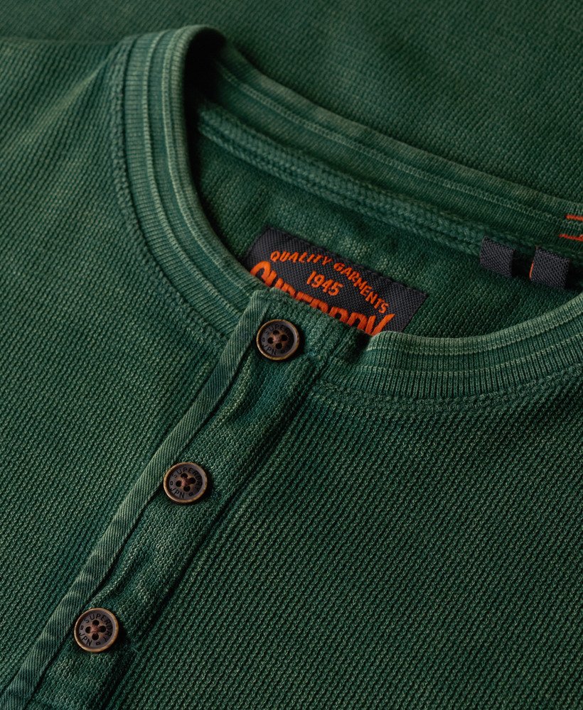 vintage top met textuur in emaillegroen