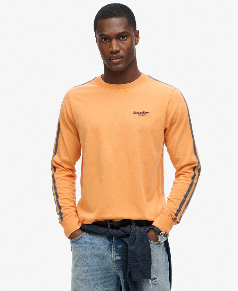 essential logo retro top met lange mouwen in donker gekruid oranje