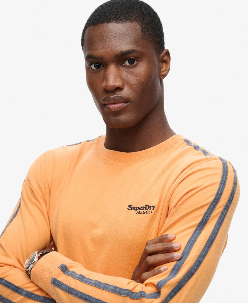 essential logo retro top met lange mouwen in donker gekruid oranje