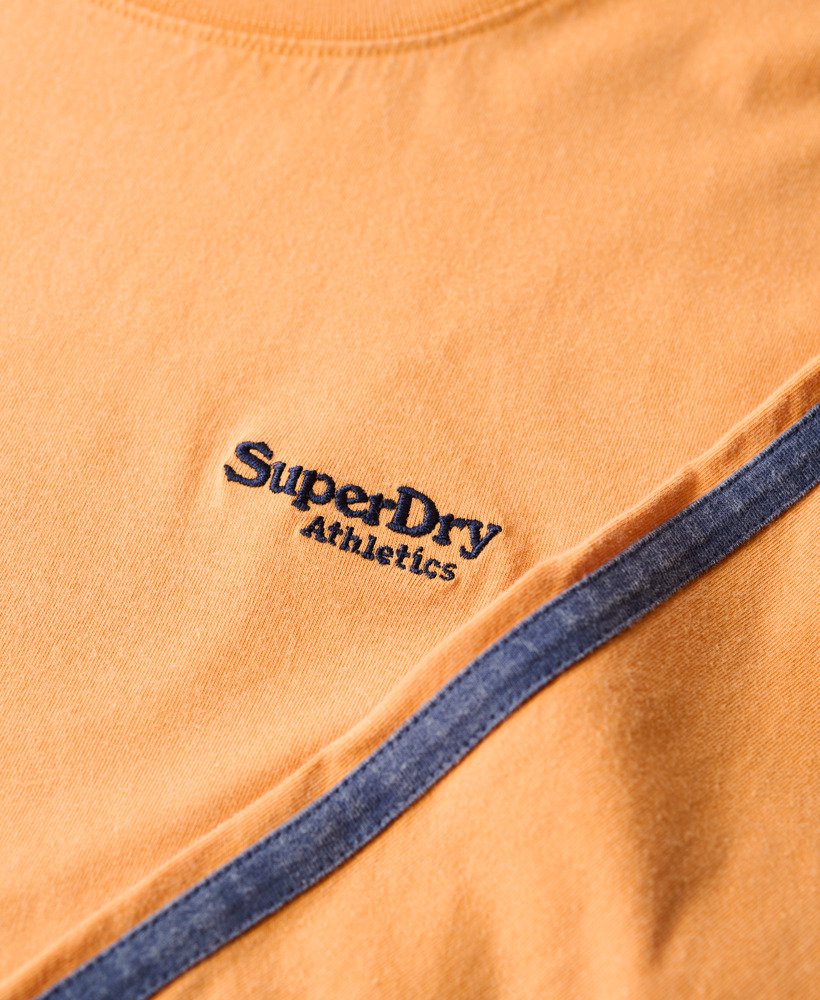 essential logo retro top met lange mouwen in donker gekruid oranje