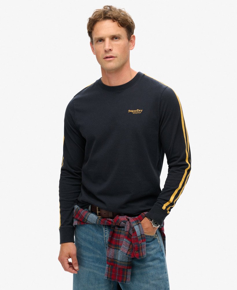 essential logo retro top met lange mouwen in eclipse navy