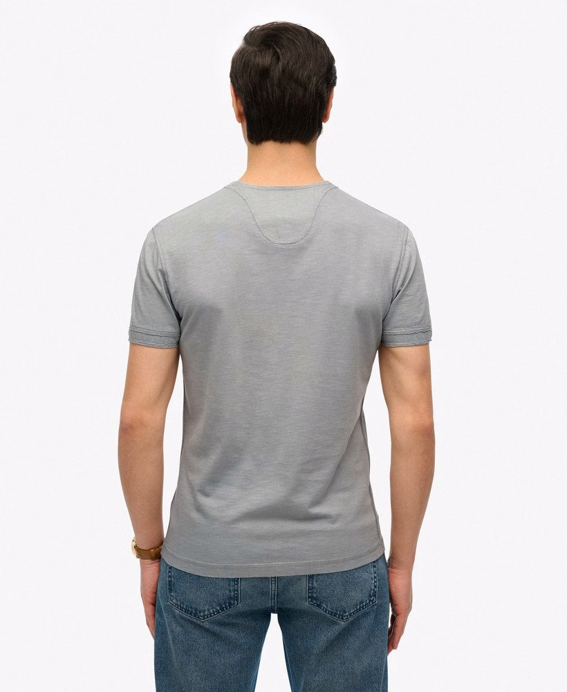 Henley-top met korte mouwen van slub-jersey