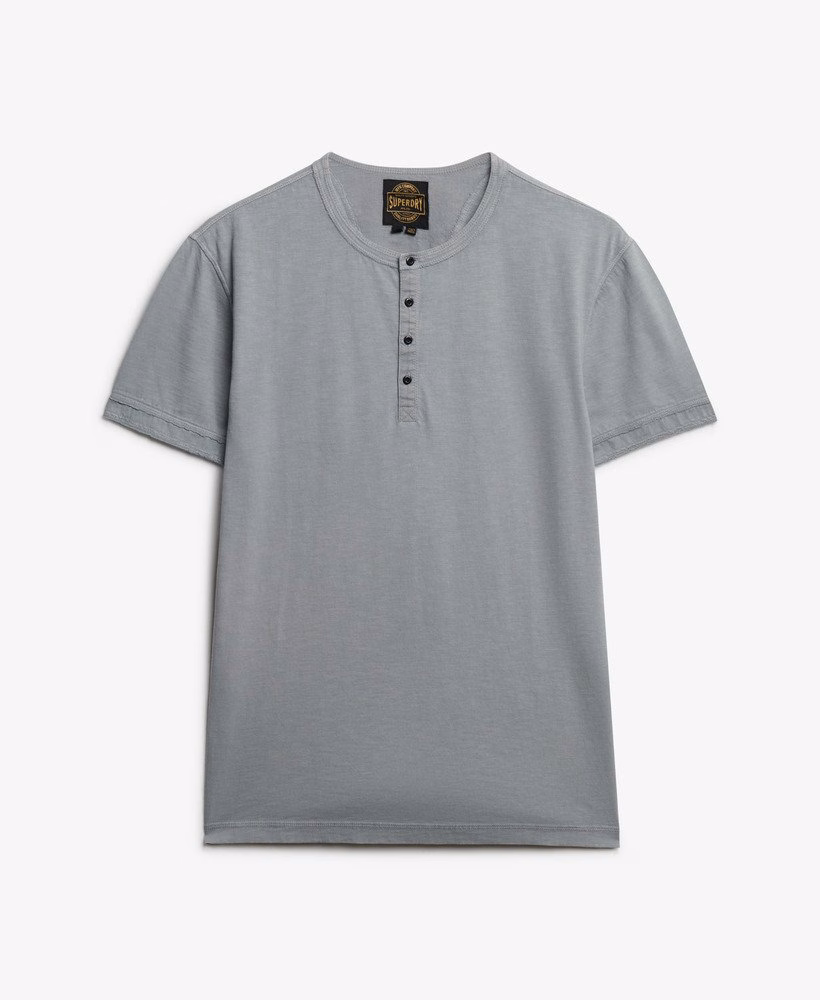 Henley-top met korte mouwen van slub-jersey