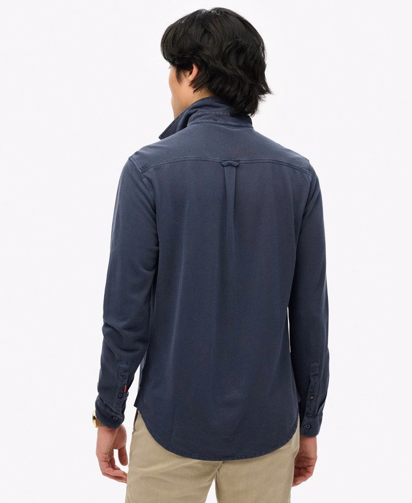 Vintage Destroy Piqué shirt met lange mouwen