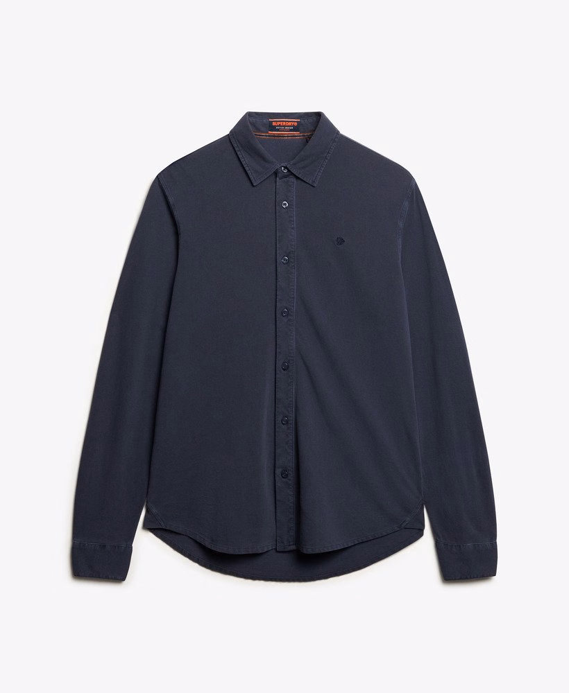 Vintage Destroy Piqué shirt met lange mouwen
