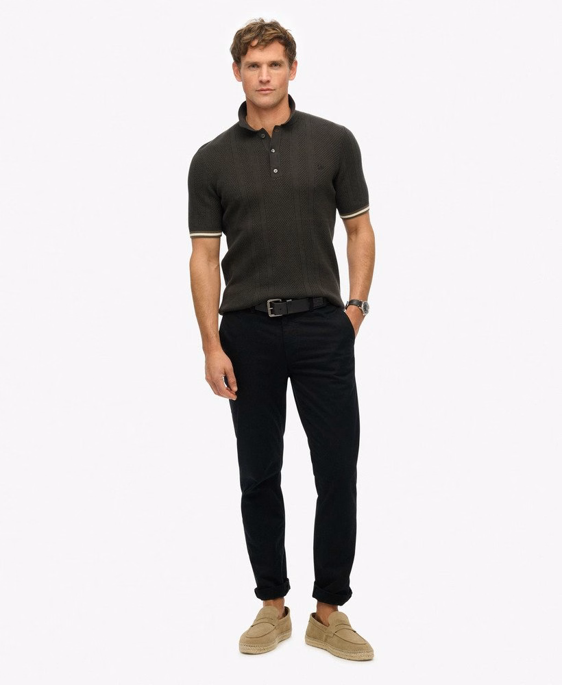 Polo shirt met korte mouwen en gebreide textuur