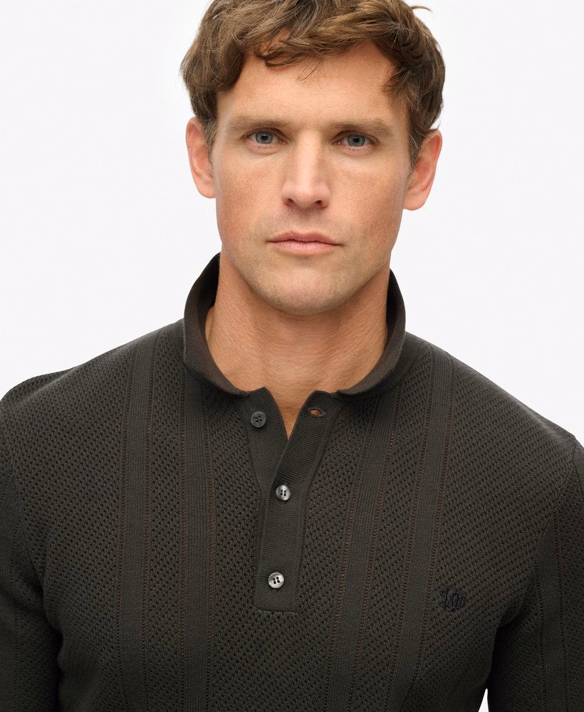 Polo shirt met korte mouwen en gebreide textuur