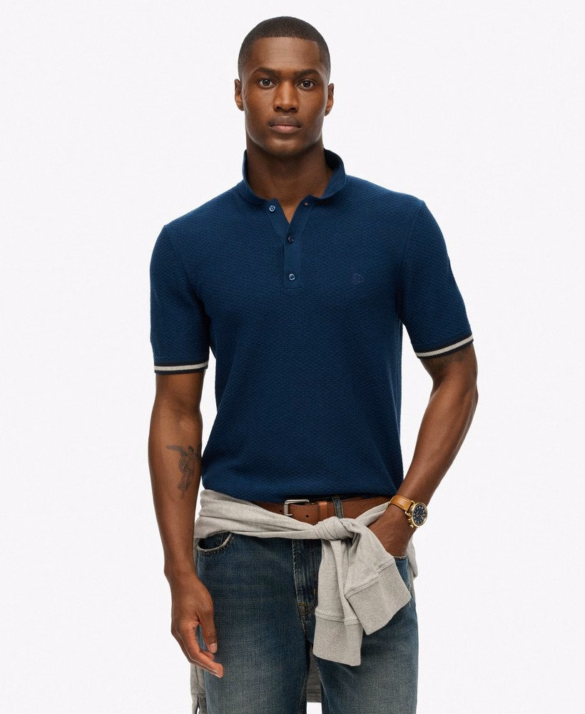 Polo shirt met korte mouwen en gebreide textuur