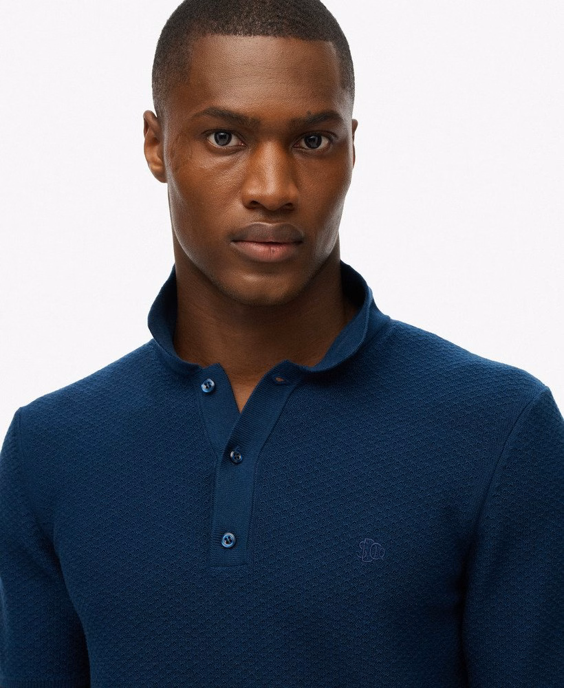 Polo shirt met korte mouwen en gebreide textuur
