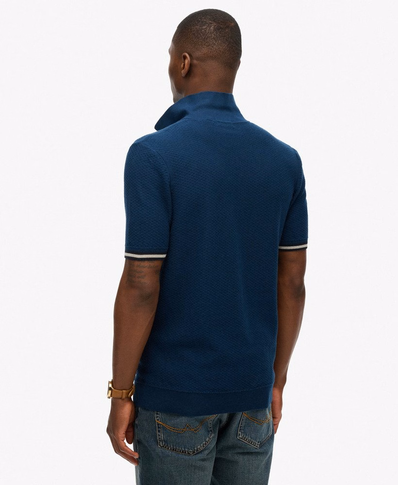 Polo shirt met korte mouwen en gebreide textuur