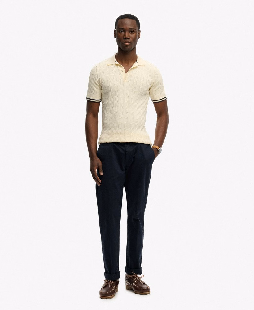 Polo shirt met korte mouwen en gebreide textuur