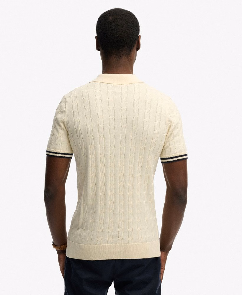 Polo shirt met korte mouwen en gebreide textuur