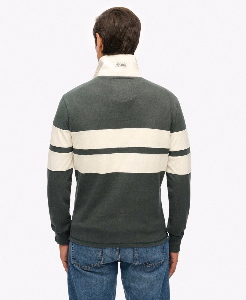 Vintage sportief gestreept rugbytopje