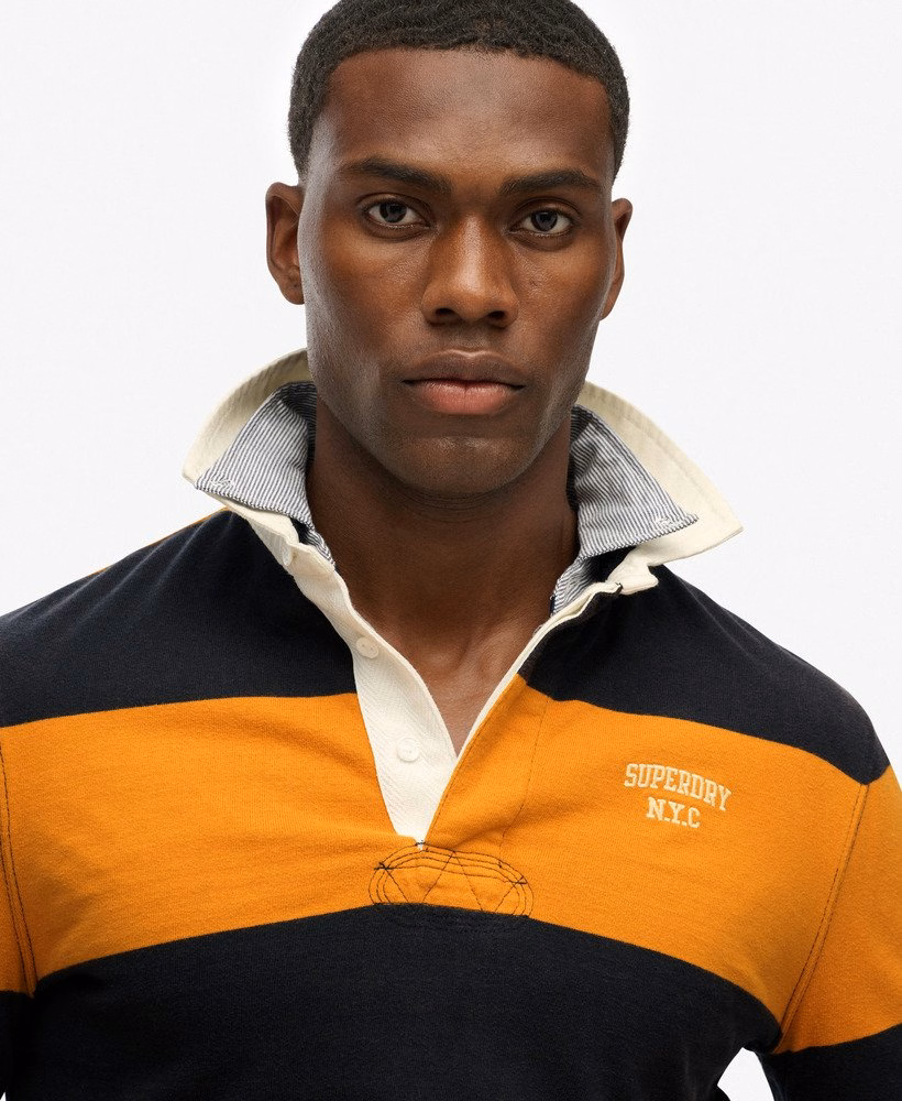 Vintage sportief gestreept rugbytopje