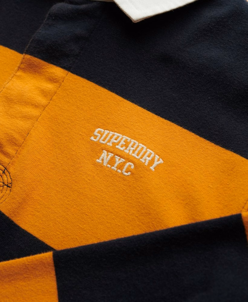 Vintage sportief gestreept rugbytopje