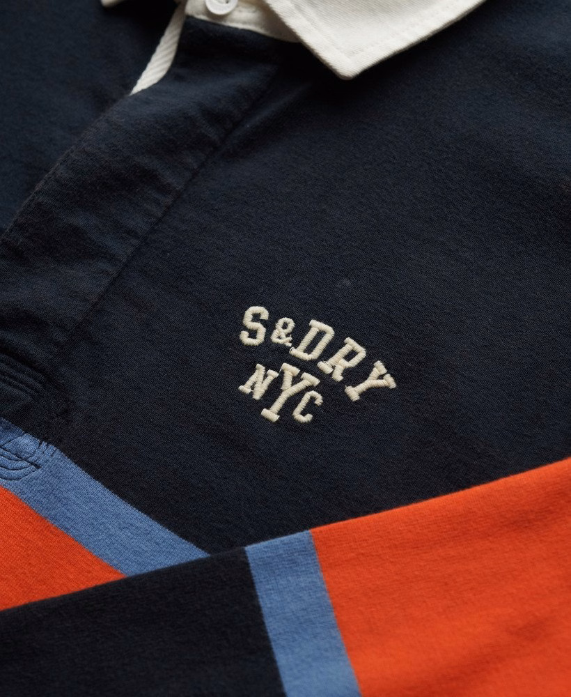 Vintage sportief gestreept rugbytopje