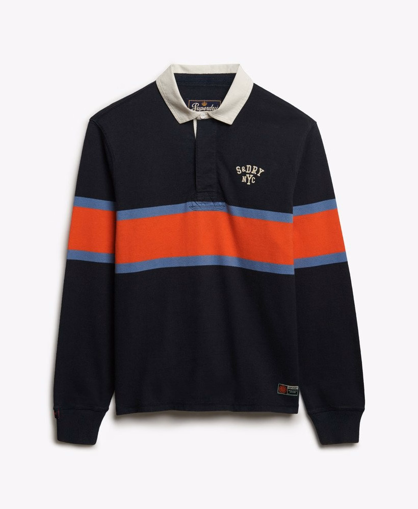 Vintage sportief gestreept rugbytopje