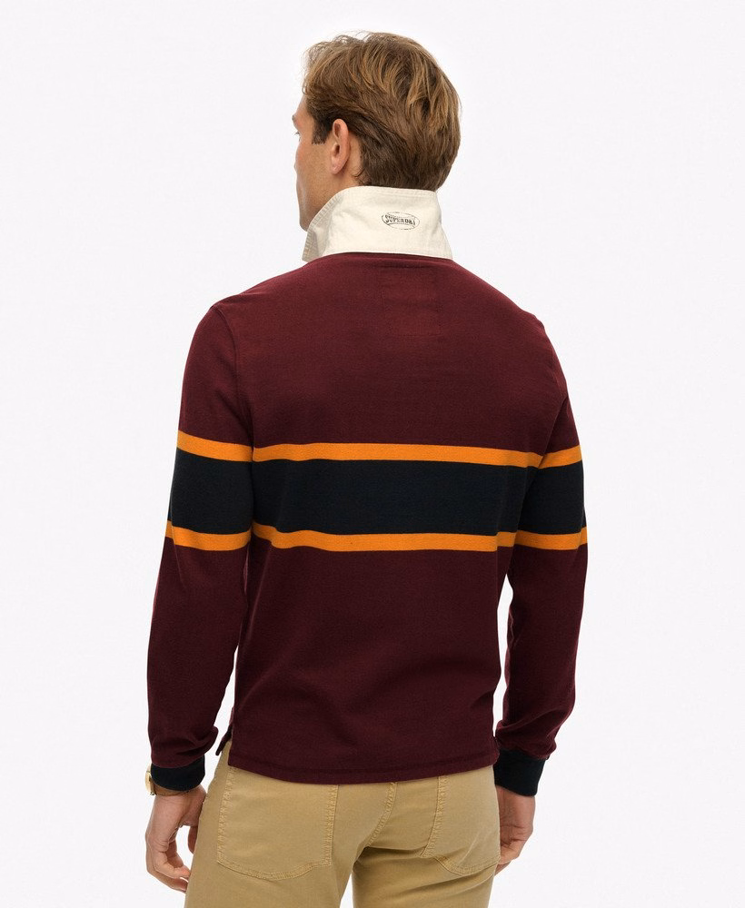 Vintage sportief gestreept rugbytopje