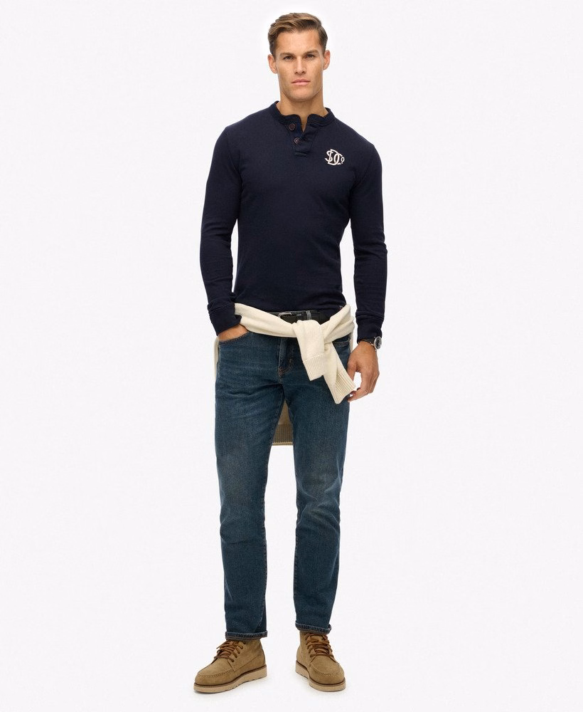 Vintage sportieve Henley-top