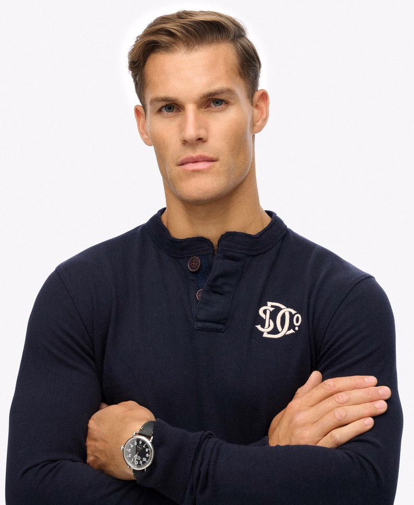 Vintage sportieve Henley-top