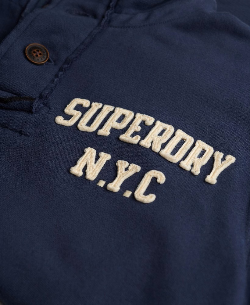 Vintage sportieve Henley-sweatshirt