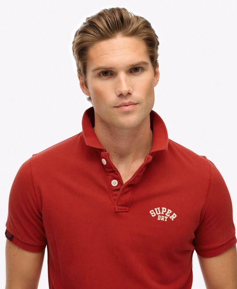 Vintage sportief poloshirt met borduurwerk