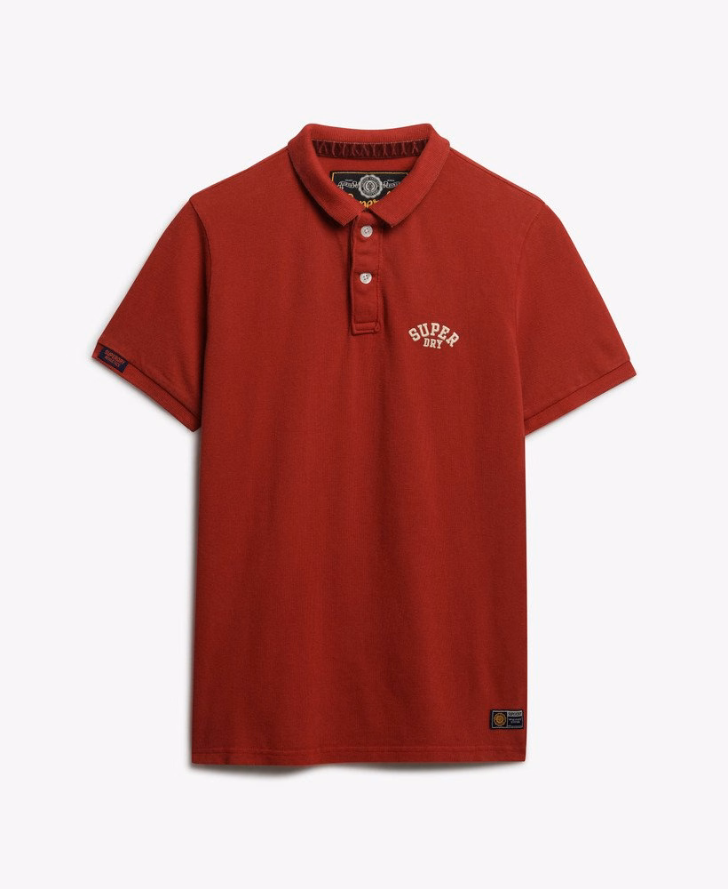 Vintage sportief poloshirt met borduurwerk
