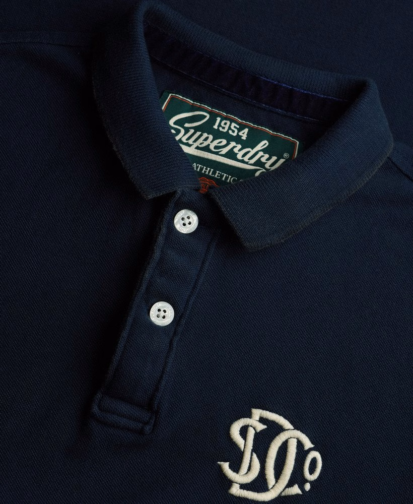 Vintage sportief poloshirt met borduurwerk