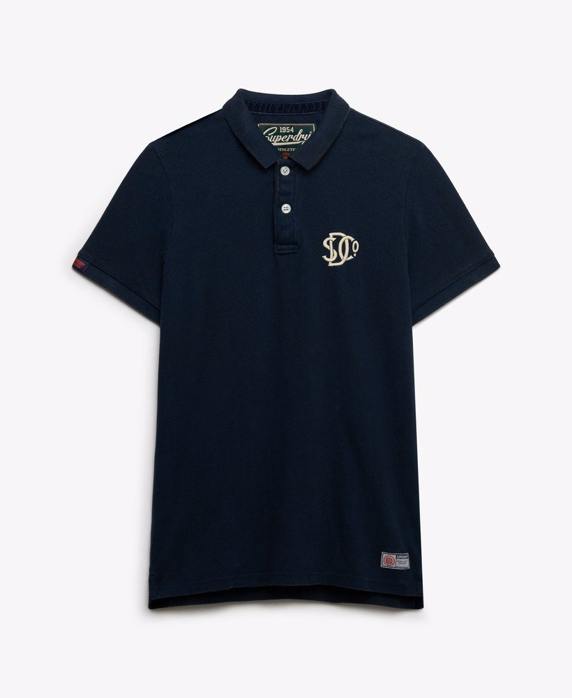 Vintage sportief poloshirt met borduurwerk