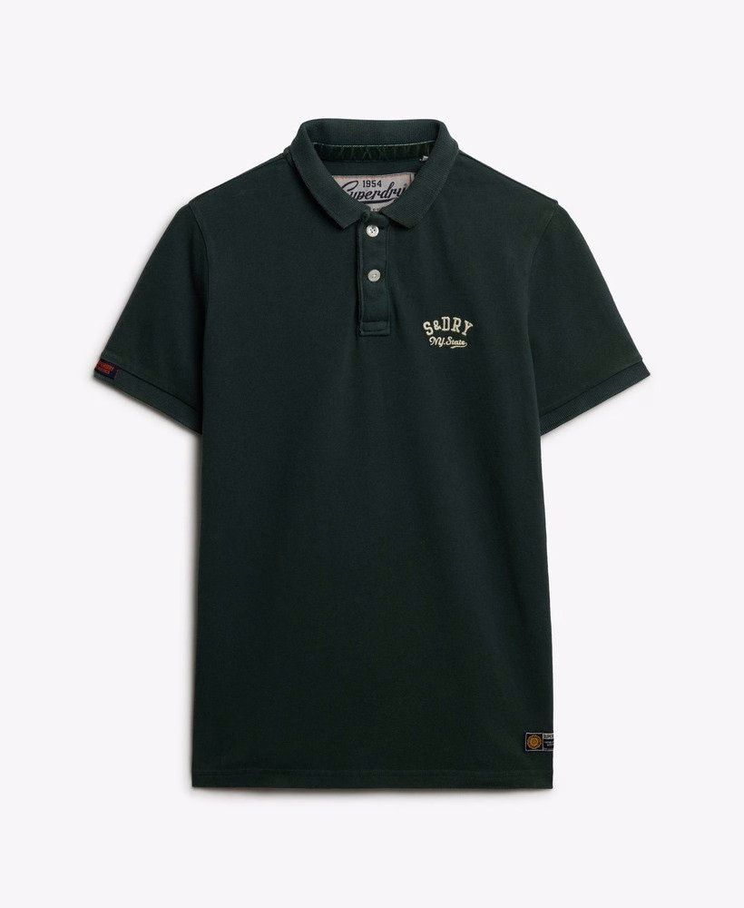 Vintage sportief poloshirt met borduurwerk