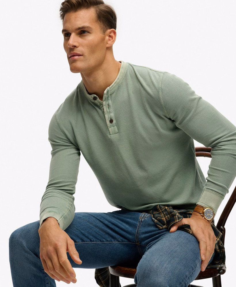 Lichtgewicht Henley-top met textuur