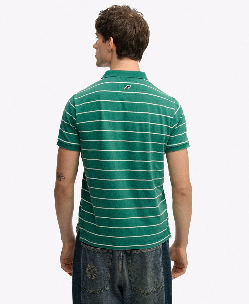 Vintage gestreept jersey poloshirt