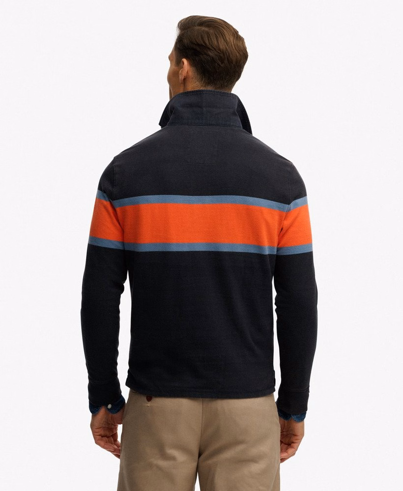 Vintage sportief gestreept rugbytopje