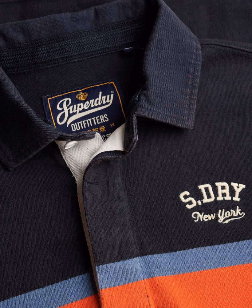 Vintage sportief gestreept rugbytopje