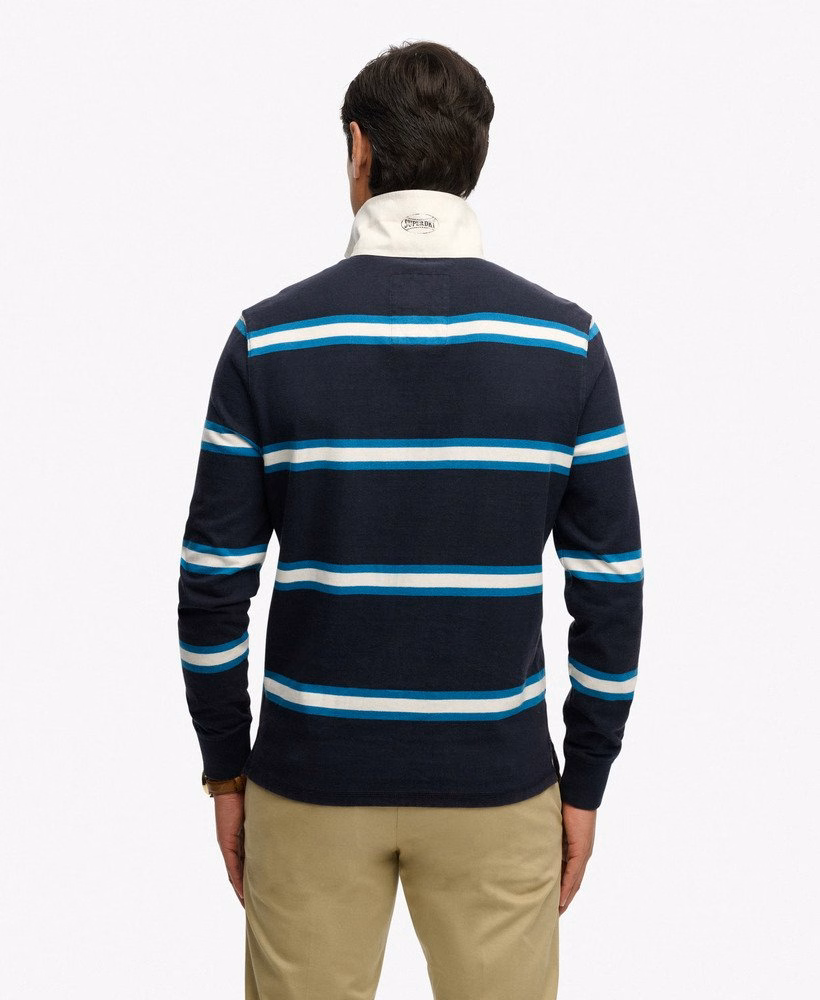 Vintage sportief gestreept rugbytopje