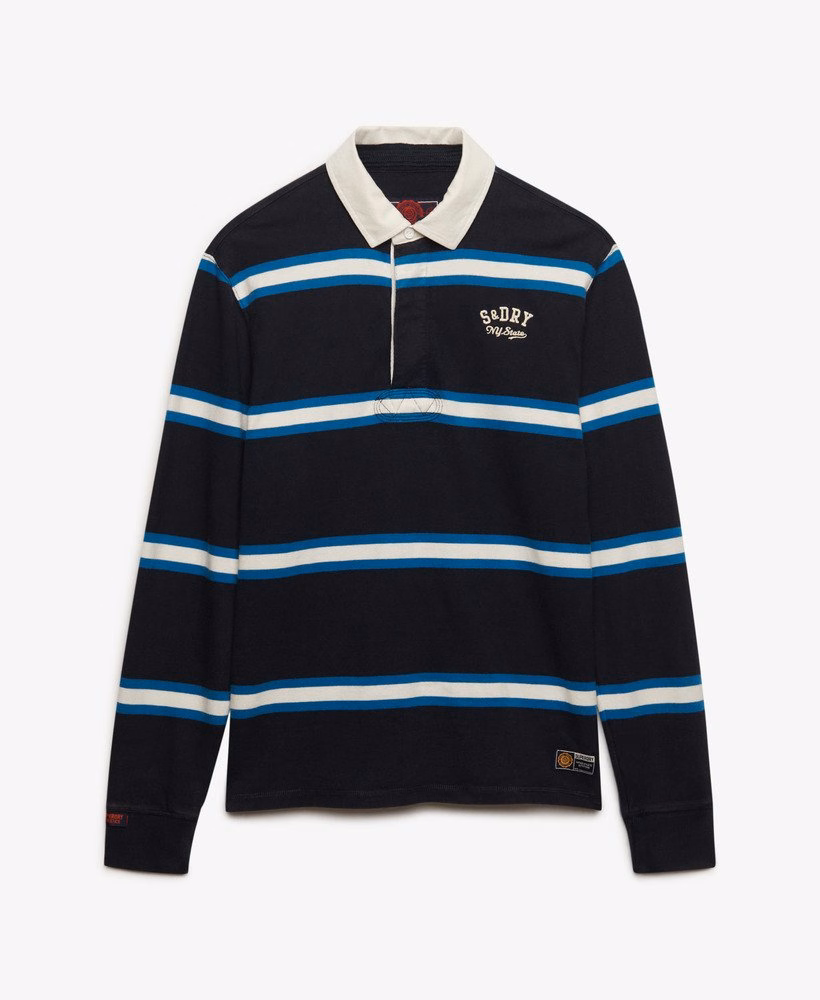 Vintage sportief gestreept rugbytopje