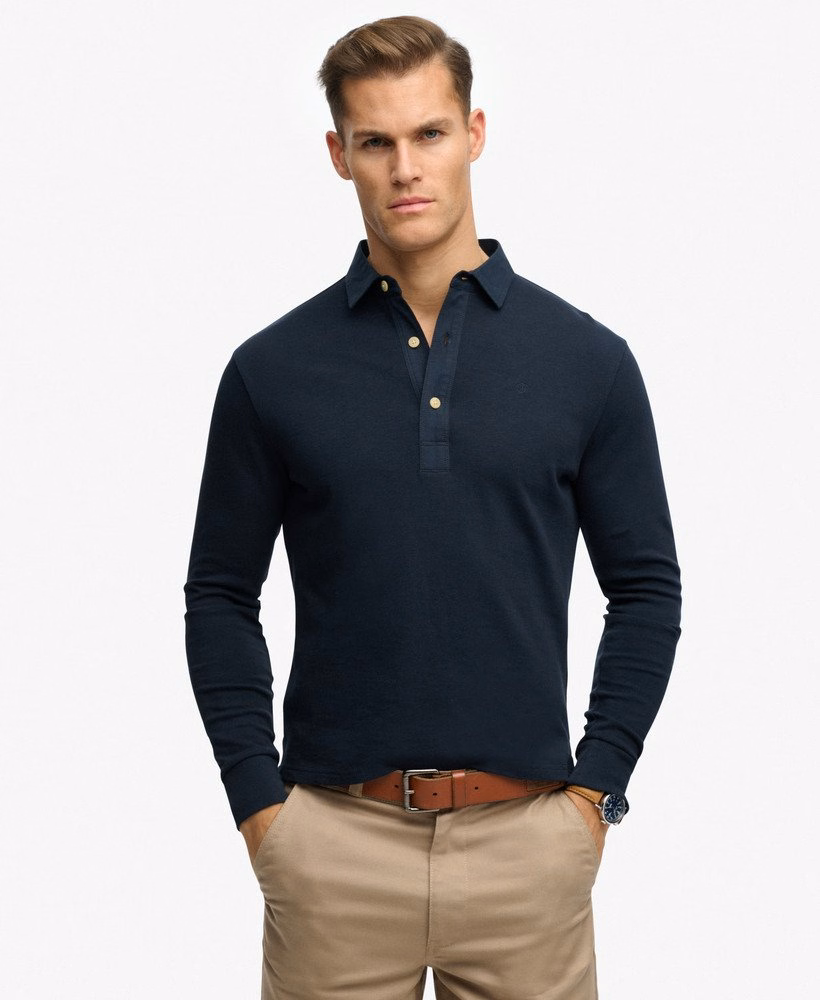 Klassieke preppy top met lange mouwen