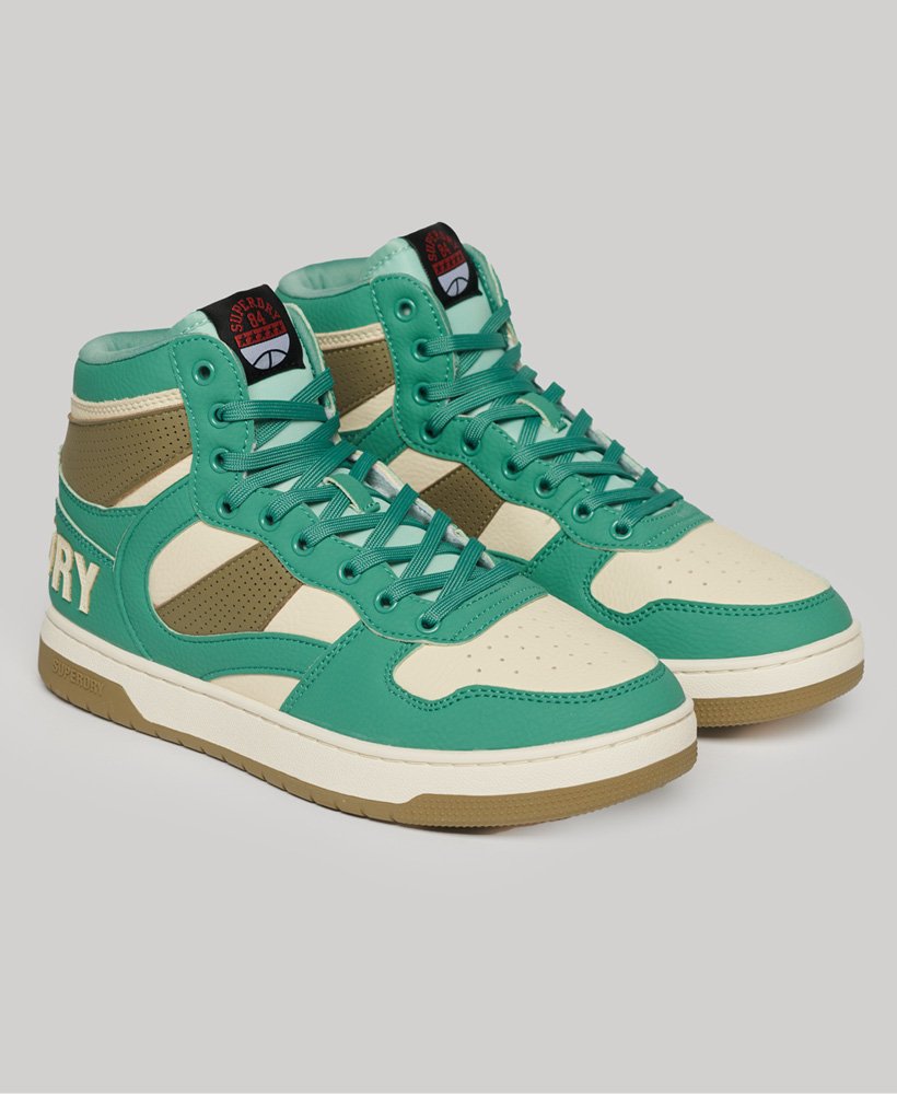 vegan jump high top sneakers in beryl green