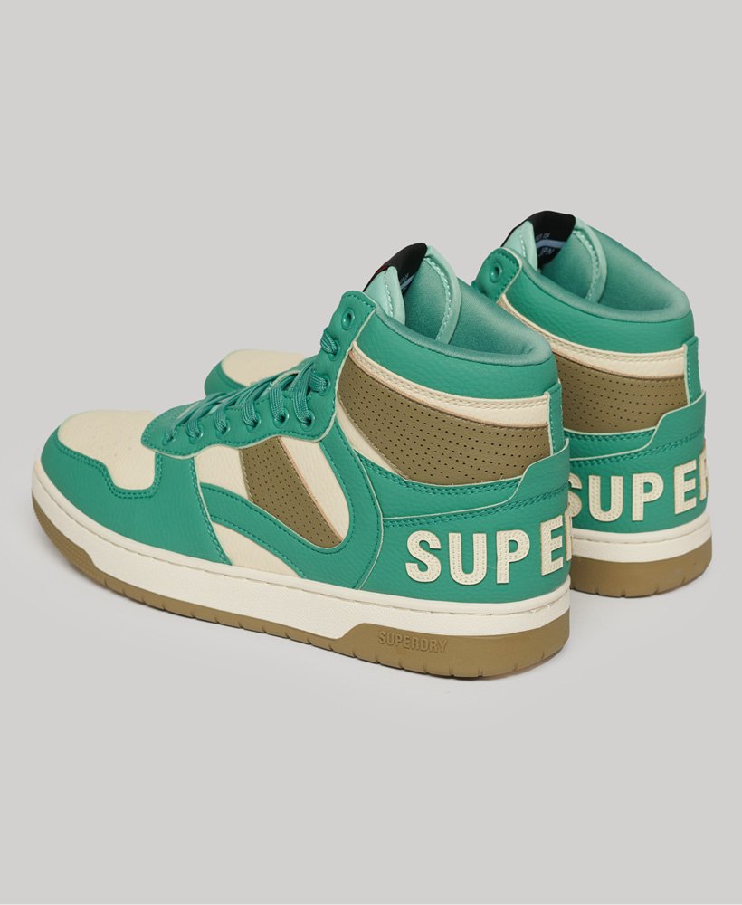 vegan jump high top sneakers in beryl green