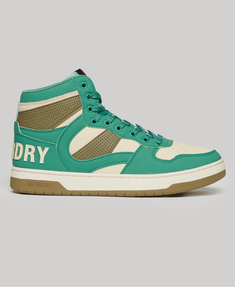 vegan jump high top sneakers in beryl green