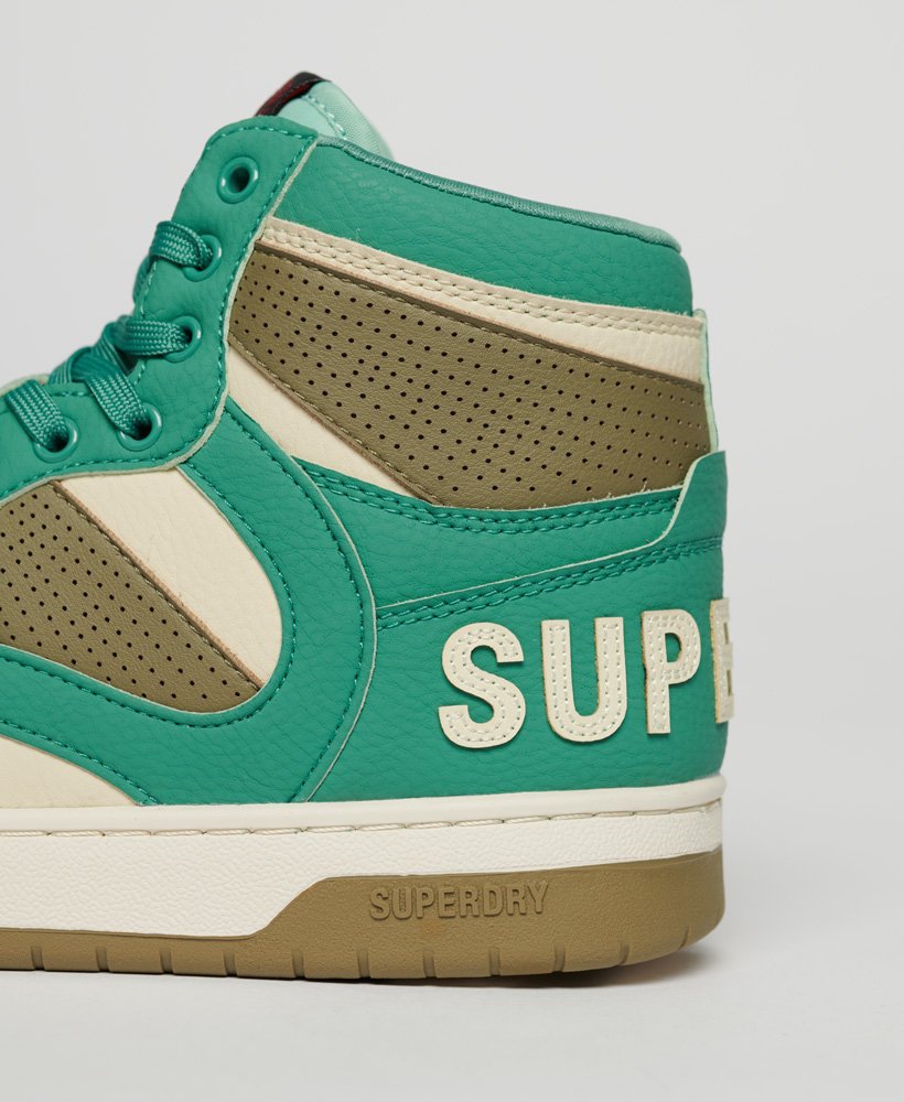 vegan jump high top sneakers in beryl green