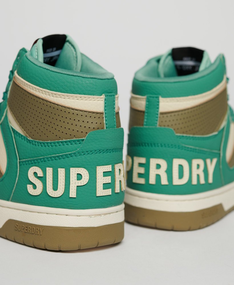 vegan jump high top sneakers in beryl green
