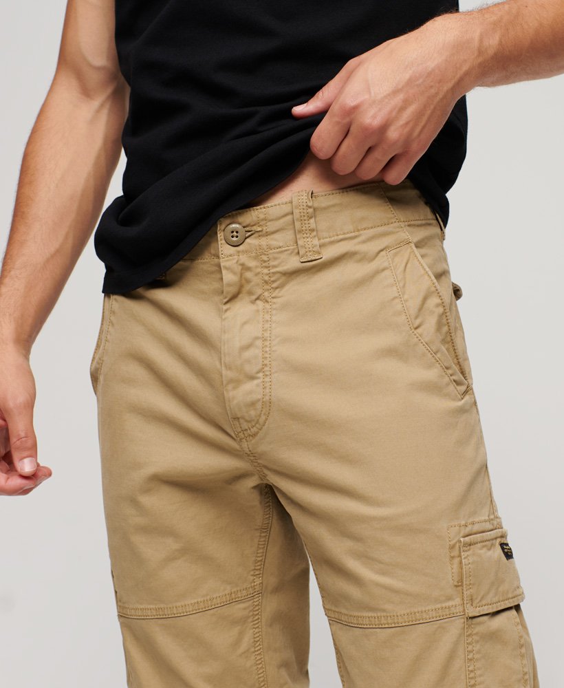 core cargo pants in tan khaki