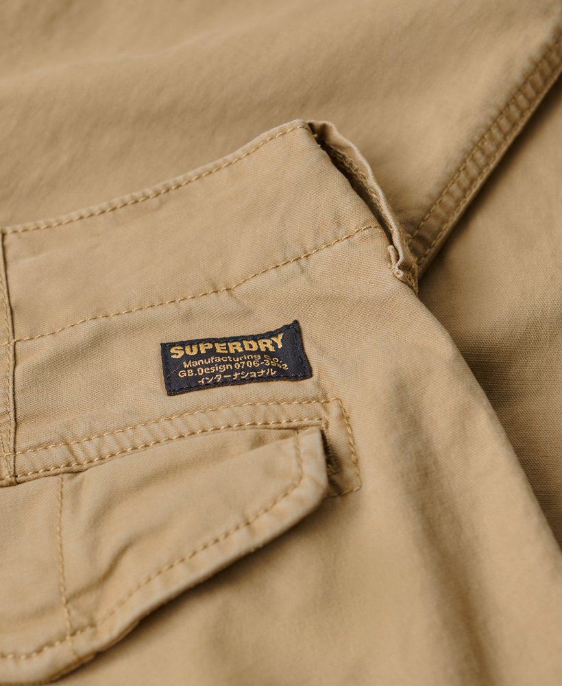 core cargo pants in tan khaki