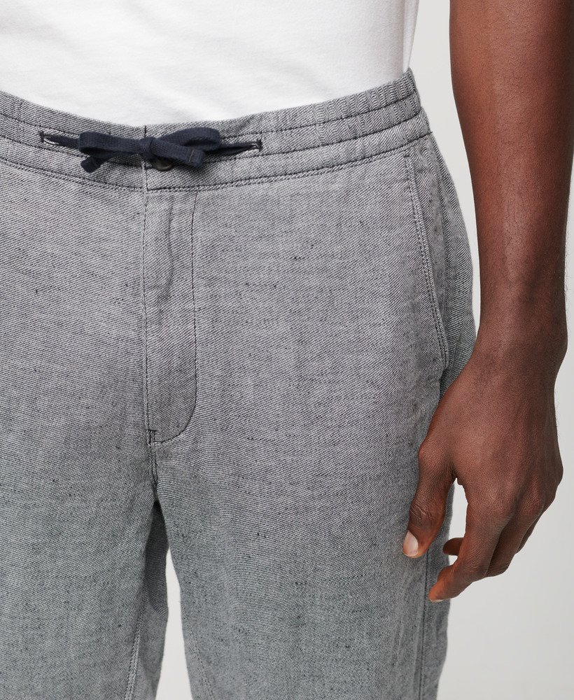 linnen broek met trekkoord in donkerblauwoptisch