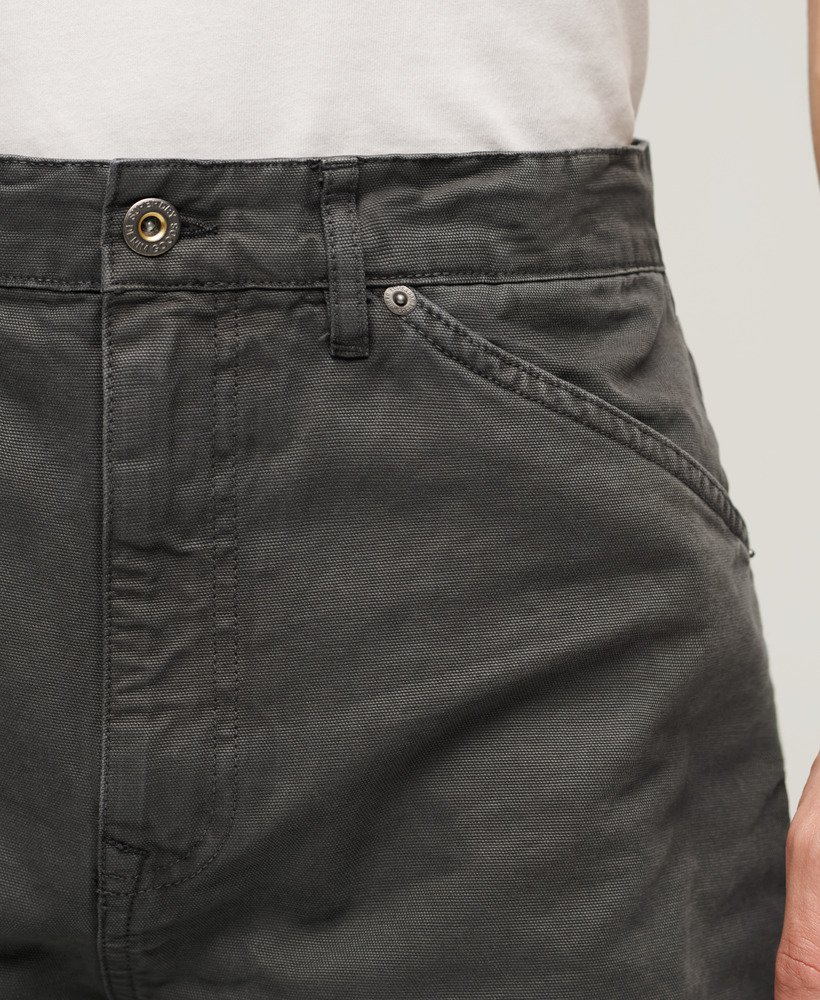 vintage timmermansbroek in verwassen grijs.